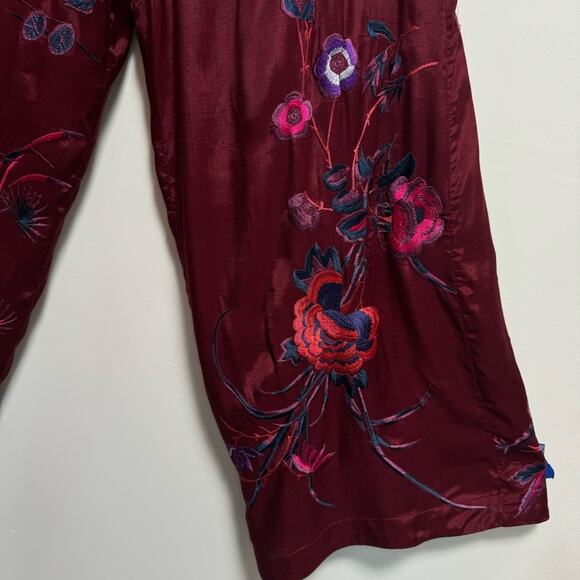 Free People Trousers Mimi Embroidered Floral Wide Leg US 6 NEW - Picture 15 of 16